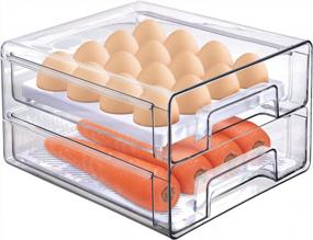img 4 attached to Egg Holder For Refrigerator - MDHAND Refrigerator Organizer Bins, BPA Free Egg Container For Refrigerator, Double Layer Egg Holder Fridge Drawer Organizer And Storage
