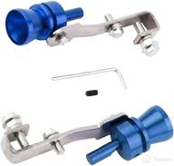 wakauto 2pcs car turbo sound whistle aluminum alloy exhaust pipe muffler sounder simulator for auto (size m blue) logo