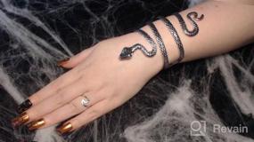 img 5 attached to Idealway Vintage Punk Silver Snake Open Bangle Браслет-манжета для мужчин
