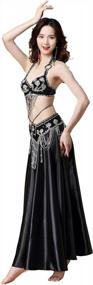 img 1 attached to Sensual And Versatile: Explore Your Moves With MUNAFIE'S Side Slit Satin Belly Dance Skirt