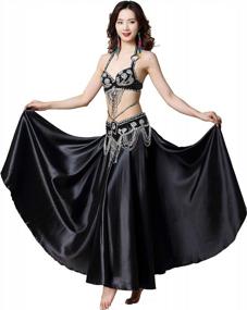 img 3 attached to Sensual And Versatile: Explore Your Moves With MUNAFIE'S Side Slit Satin Belly Dance Skirt