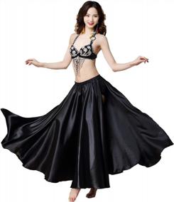 img 2 attached to Sensual And Versatile: Explore Your Moves With MUNAFIE'S Side Slit Satin Belly Dance Skirt