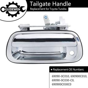 img 2 attached to 🔑 Chrome Tailgate Handle with Keyhole, Rear Exterior, Compatible with 2000-2006 Toyota Tundra, Replaces# 69090-0C010, 69090-0C030-C0 Liftgate Latch Handle