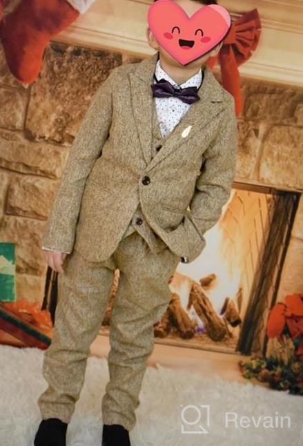 img 1 attached to 👔 YUFAN Winter Vintage Tuxedo Set for Boys' Clothing review by Donald Larson