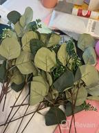 img 1 attached to 24 Seeded Eucalyptus Stems And Faux Silver Dollar Greenery For Wedding Bouquets, Centerpieces And Home Decor - Artificial Realistic Eucalyptus Leaves review by Bubba Baldwin