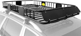 img 4 attached to Universal SUV Car Top Luggage Holder With Extension - XCAR Roof Rack Carrier Basket Rooftop Cargo Carrier, Black, 64"X 39"X 6