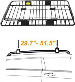 img 1 attached to Универсальный держатель для багажа на крыше внедорожника с удлинителем - багажник на крышу XCAR Багажник на крышу, черный, 64 "X 39" X 6