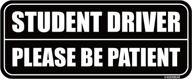 geekbear black student driver car magnet - new driver magnet for car - please be patient rookie novice driver bumper magnet - reflective student safety warning sticker sign (1 pack) логотип