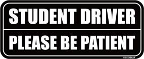 img 4 attached to GEEKBEAR Black Student Driver Car Magnet - New Driver Magnet for Car - Please Be Patient Rookie Novice Driver Bumper Magnet - Reflective Student Safety Warning Sticker Sign (1 Pack)