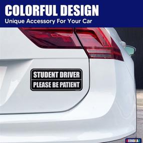 img 2 attached to GEEKBEAR Black Student Driver Car Magnet - New Driver Magnet for Car - Please Be Patient Rookie Novice Driver Bumper Magnet - Reflective Student Safety Warning Sticker Sign (1 Pack)