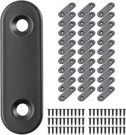 30 pack 2" x 0.6" x 0.08" metal joining plates connector repair bracket with fixing screws, flat corner brace plates - 2 holes, stainless steel black logo