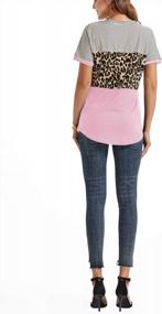img 1 attached to Stay On-Trend With HARHAY'S Women'S Leopard Print Color Block Tunic - Short Sleeve Blouses Perfect For Any Occasion!