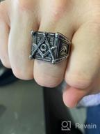 img 1 attached to 🌙 Vintage Masonic Freemason Ring with Sun and Moon Motif, Crafted in Stainless Steel review by Chris Fields