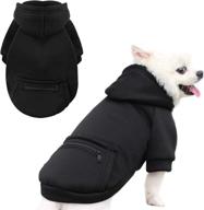 🐶 warm soft fleece pet dog hoodie sweater with pocket - ideal fall winter puppy cat outfit for small dogs, cats (chihuahua, yorkies, french bulldog) - petcare sweaters & clothes логотип