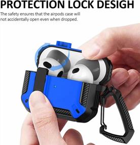 img 2 attached to Protect Your AirPods Pro 2 With Aresh Deep Blue Rugged Case: Secure Lock Clip And Shockproof Protective Cover For Men And Women