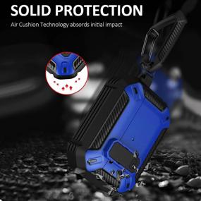 img 1 attached to Protect Your AirPods Pro 2 With Aresh Deep Blue Rugged Case: Secure Lock Clip And Shockproof Protective Cover For Men And Women