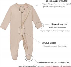 img 2 attached to Soft Bamboo Footed Baby Pajamas With Zipper And Mittens - Unisex Infant Newborn Sleep And Play Onesie