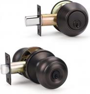 double keyed deadbolt and door knob set, oil rubbed bronze front door knob and deadbolt set, locking door knob with key(keyed alike) logo