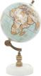 stylish and chic: 7" x 7" x 11" teal marble globe with marble base by deco 79 logo