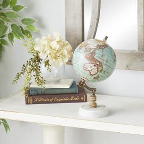 img 3 attached to Stylish And Chic: 7" X 7" X 11" Teal Marble Globe With Marble Base By Deco 79