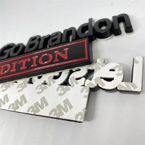 img 1 attached to 🚗 Let's Go Brandon Edition Car Decals - 2 Pack, 3D Raised Letters Emblem, Fender, Trunk, and Tailgate Metal Badge Car Chrome Decal (Black & Red)