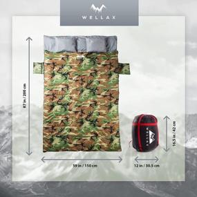 img 2 attached to WELLAX Double Sleeping Bag for Camping, Backpacking or Hiking - Extra Large Camping Gear for Couples - Ideal for All Terrains and Weather - Camping Accessories