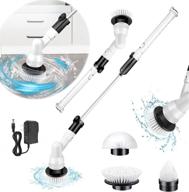 🧽 rechargeable cordless power spin scrubber, electric cleaning scrubber, multipurpose rotating scrubber with 3 replaceable brush heads & extension arm for tile, pool, tub, and bathroom logo