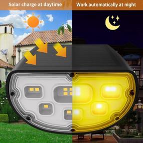 img 3 attached to 2 Pcs JESLED Solar Outdoor Lights - All Night Lighting, IP67 Waterproof, 2 Modes For Yard Flag Garden Pathway Porch Walkway