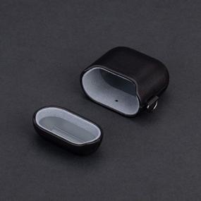 img 1 attached to Portable Leather AirPods Case With Keychain Clip And Loss Prevention, Handmade Series Cover For AirPods 1/2 - Black For Men And Women