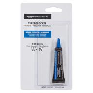 🔐 amazoncommercial 6 ml medium strength blue threadlocker: removable anaerobic solution for secure fastening logo
