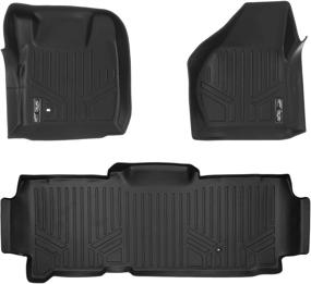 img 4 attached to Enhanced MAXLINER Floor Mats 2 Row Liner Set 🔝 in Black for 2008-2010 Ford F-250 / F-350 Super Duty SuperCab