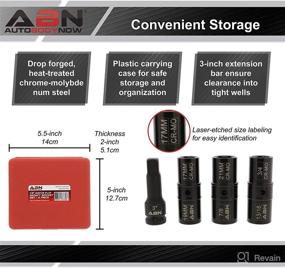 img 1 attached to 🔧 ABN 4-Piece Impact Lug Nut Socket Set - 1/2 inch Drive Double Side Flip Sockets, Thin Wall Tire Sockets