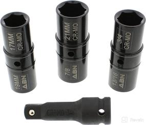 img 3 attached to 🔧 ABN 4-Piece Impact Lug Nut Socket Set - 1/2 inch Drive Double Side Flip Sockets, Thin Wall Tire Sockets