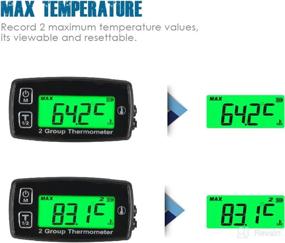 img 2 attached to 🌡️ Runleader Digital LCD Engine Temperature Gauge: Dual Recording, Backlit Display, User-Friendly Shutdown, Battery & External Power – Ideal for Motorcycle, Dirtbike, ATV, Outboard Motor, Marine, Snowmobile