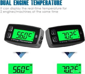 img 3 attached to 🌡️ Runleader Digital LCD Engine Temperature Gauge: Dual Recording, Backlit Display, User-Friendly Shutdown, Battery & External Power – Ideal for Motorcycle, Dirtbike, ATV, Outboard Motor, Marine, Snowmobile