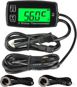 img 4 attached to 🌡️ Runleader Digital LCD Engine Temperature Gauge: Dual Recording, Backlit Display, User-Friendly Shutdown, Battery & External Power – Ideal for Motorcycle, Dirtbike, ATV, Outboard Motor, Marine, Snowmobile