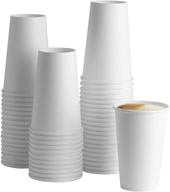 ☕ high-quality [100 pack] 16 oz. white paper hot cups for coffee - efficient and convenient! logo