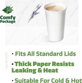 img 1 attached to ☕ High-Quality [100 Pack] 16 oz. White Paper Hot Cups for Coffee - Efficient and Convenient!