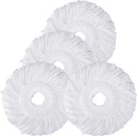 set of 4 spin mop head replacements - microfiber refills for easywring and effortless cleaning logo