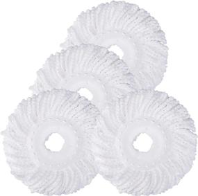 img 4 attached to Set of 4 Spin Mop Head Replacements - Microfiber Refills for EasyWring and Effortless Cleaning