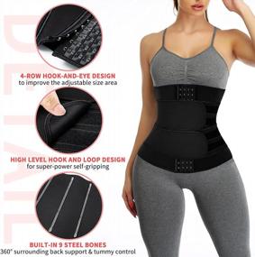 img 3 attached to KIWI RATA Neoprene Sauna Waist Trainer Corset: Achieve Fitness & Back Support with Sweat Belt Compression Cincher for Women