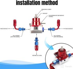 img 3 attached to YESHMA Алюминиевый регулируемый универсальный комплект регулятора давления топлива EFI с манометром 0-100 фунтов на квадратный дюйм AN6-6AN Комплект фитингов для шлангов топливной линии (синий и усилитель)