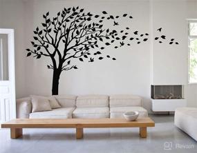 img 3 attached to 🌳 Black Large Tree Blowing in the Wind Wall Decals - Vinyl Art Sticker for Kids Rooms, Teen Girls, and Boys - Wallpaper Murals, Nursery Decor, Nursery Decals, Wall Stickers