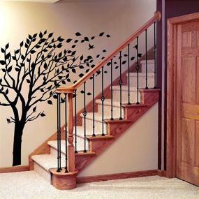 img 2 attached to 🌳 Black Large Tree Blowing in the Wind Wall Decals - Vinyl Art Sticker for Kids Rooms, Teen Girls, and Boys - Wallpaper Murals, Nursery Decor, Nursery Decals, Wall Stickers