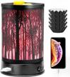 usb charged hituiter wax melt warmer with 7 color led lighting and classic black forest design for scented wax, oil, and candle melts - perfect home décor and gift logo