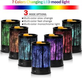 img 3 attached to USB Charged Hituiter Wax Melt Warmer With 7 Color LED Lighting And Classic Black Forest Design For Scented Wax, Oil, And Candle Melts - Perfect Home Décor And Gift