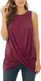 img 4 attached to Stay Cool And Trendy This Summer With Bagheat Women'S Twist Knot Sleeveless Tunics