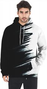 img 3 attached to Stay Warm And Stylish With Belovecol Men'S 3D Print Fleece Hoodie With Pockets