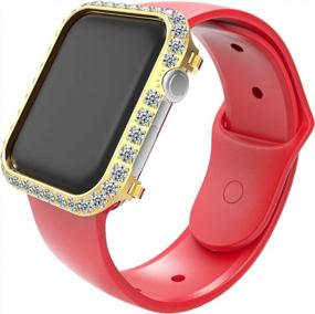 img 2 attached to Apple Watch Series 4 40Mm Gold Bumper Case With Rhinestone Crystal Bezel And Big Diamond Jewelry For Men/Women