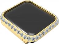 apple watch series 4 40 мм золотой чехол-бампер со стразами, хрустальной рамкой и ювелирными изделиями с большими бриллиантами для мужчин/женщин логотип